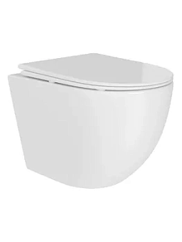 Унитаз подвесной Aqueduto 360x480х350 безободковый, Tornado, сиденье с микролифтом, белый OVOTD2210