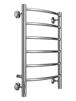 Полотенцесушитель TERMINUS П6 (ШВ:400х650) электро, нерж.сталь, quick touch, левый