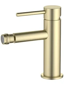 Смеситель для биде Aquatek AQ1318BG однозахватный, низкий излив 108мм, цвет: золото шлиф