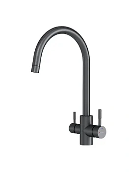 Смеситель для кухни AM.PM F85B07722 С-образный излив, с каналом для фильтр. воды,черный мат