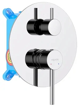 Смеситель для ванны/душа Aquatek AQ1346CR встраиваемый, 2 режима, однозахватный, цвет: хром