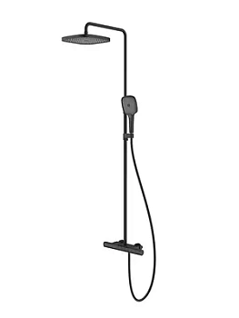 Душевая система Iddis термостат для ванны/душа, верхний/ручной душ, черный матов. SPHBLTKi06
