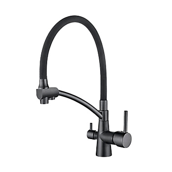 Смеситель Ledeme для кухни, с краном для питьевой воды, графит матовый L4855U-12