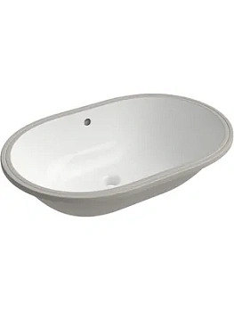 Раковина накладная Aqueduto 530х400х210 овальная, с переливом, белый глянцевый SOT0110