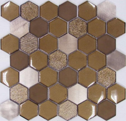 Hexagon Brown Metal 30X30
