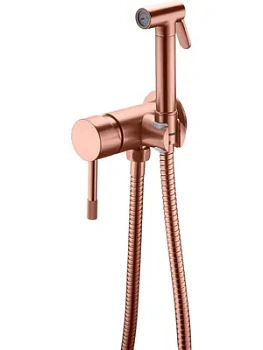 Смеситель Boheme Uno 467-CB встраиваемый, с гигиеническим душем и держателем, медь брашированная