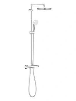 Душевая система Grohe 250 термостат, верхний/ручной душ, хром/белый 26670001