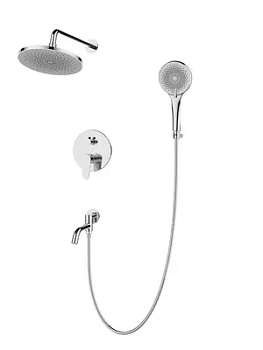 Душевая система ESKO встраиваемая, для ванны/душа, верхний/ручной душ, излив, хром 7in1