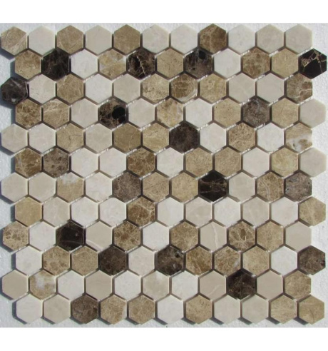 Hexagon Mix Emperador 29.5x28 см