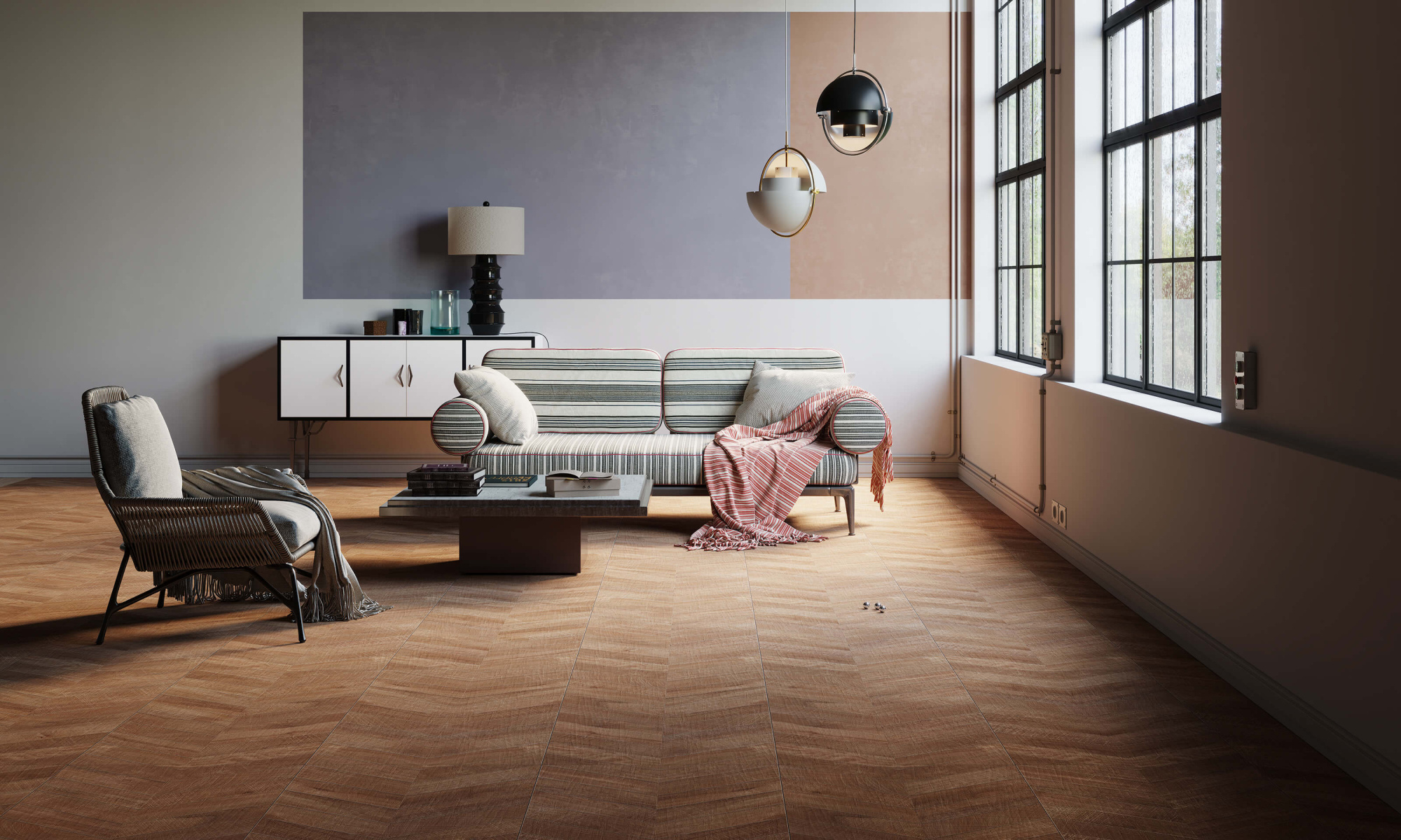 фон Ibero Artwood Ribbon Natural MATT 120x60 матовая