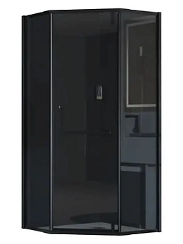 Душевой уголок RGW HO-084B (1000х1000х1950) трапеция, ст. 8мм тонированное/черный 350608400-34