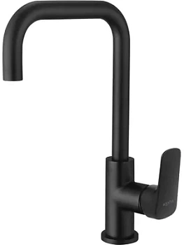 Смеситель для кухни Aquatek AQ1081MB однозахватный, поворотный излив 271мм, цвет: черный мат