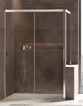 Душевая дверь Duka 1200х2250 фикс. часть слева, стекло прозрачное с печатью/профиль хром Q0-ST2N LSH1 1200 (MS1200N)x2250 CSH AQ10PCA