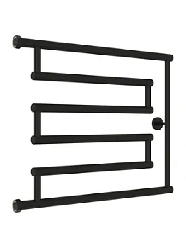 СУНЕРЖА model "L+" Полотенцесушитель 500х650 нерж.сталь, верт.подключение, черный матовый