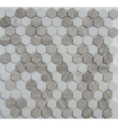 Hexagon White-Grey 29.5x28 см