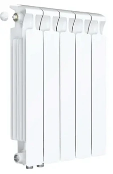 Радиатор биметаллический Rifar Ventil MVL 500 нижнее левое подключение, 5 секций, 50мм