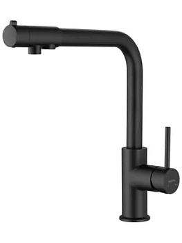 Смеситель для кухни Aquatek AQ1386MB однозахв., излив 338мм, с кан. д/фильтр. воды, чер. мат