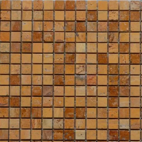 Marble Mosaic Travertino Giallo Polished 30.5X30.5