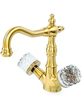 Смеситель Boheme 312-CRST для раковины, на 1 отверстие, двухзахватный, бронза