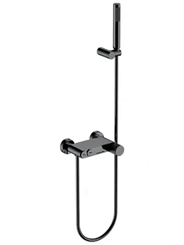 Смеситель Boheme 123-SGM.3 для ванны/душа, настенный, с изливом, с ручным душем, графит гл