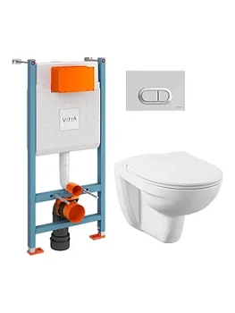 Комплект: Инсталляция Vitra + Унитаз + сиденье с микролифтом + клавиша смыва 9773B003-7206