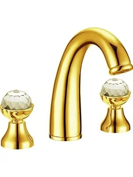 Смеситель Boheme Imperiale 337 для раковины, на 3 отверстия, двухзахватный, золото