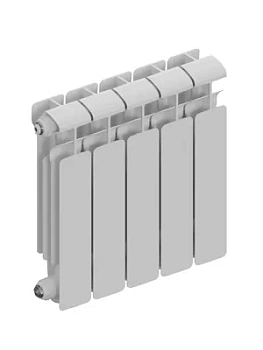 Радиатор алюминиевый RIFAR 350 (415х405х90) 5 секций, 650 Вт, бок.подкл. белый