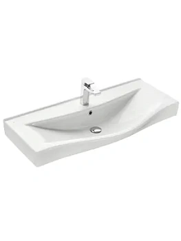 Раковина Aquaton 100 1WH302502 1000x480x180, перелив, отверстие под смеситель, белый фарфор