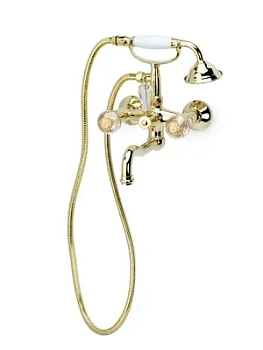 Смеситель Boheme 293-FL для ванны/душа, настенный, двухзахв, лейка 1 режим, золото