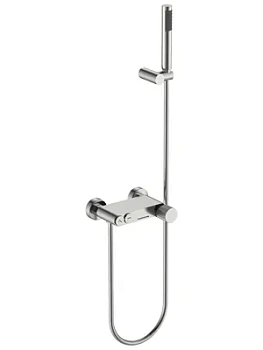 Смеситель Boheme 123-NB.3 для ванны/душа, настенный, с изливом, с ручным душем, никель браш