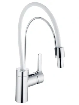 Смеситель KLUDI для кухни, гибкий излив, хром/белый 428590578