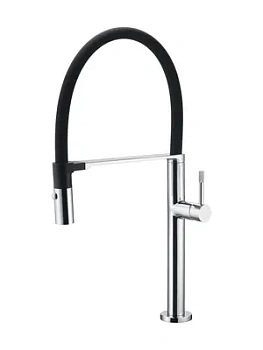 Смеситель Boheme 114-CR для кухни, на 1 отверстие, однозахватный, гибкий излив, хром