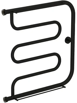 СУНЕРЖА Лира + 2 полки Полотенцесушитель 600х600 черный матовый, нак. гайка 1"