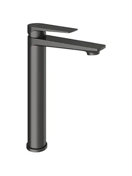 Смеситель для раковины Aqueduto LIN0345 однозахватный, высокий излив 257мм, оружейная сталь