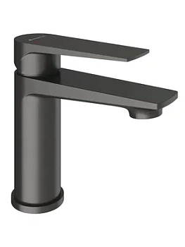 Смеситель для раковины Aqueduto LIN0145 однозахватный, низкий излив 86мм, оружейная сталь