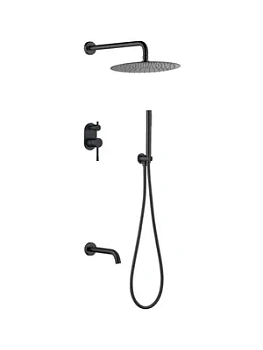 Душевая система Boheme 464-2-B встраиваемая,верхний/ручной душ, с изливом, черный