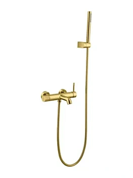 Смеситель Boheme 463-G для ванны/душа, настенный, однозахватный, с ручным душем, золото
