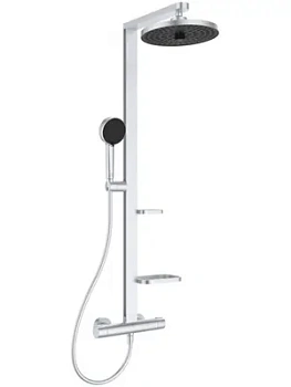 Душевая система Ideal Standard BD583SI термостат, верхний/ручной душ, алюминий, цвет: серебро