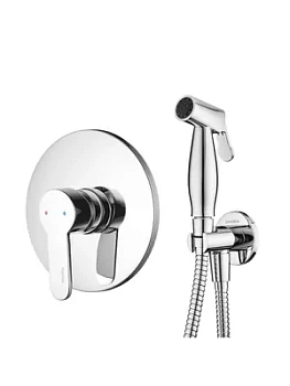 Смеситель Swedbe 5525 однозахватный с гигиеническим душем, внешняя и внутренняя части, хром