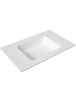 Мебельная раковина (610х516х9) белая матовая, искусственный камень, накладка на слив в комплекте WBD61001