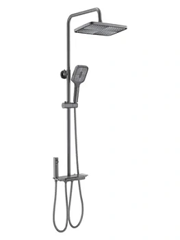 Душевая система Aquatek AQ3040BGM для ванны/душа, верхний, ручной и гиг. душ, сталь оруж