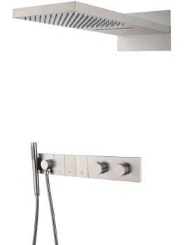 Душевая система Boheme 133-NB встраиваемая, термостат, верх./ручной душ, никель браш