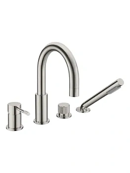 Смеситель Boheme 460-NB на борт ванны, с душевым гарнитуром, однозахватный, никель брашированный