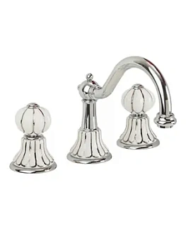 Смеситель для раковины Migliore на 3 отв., бел. с декором платина/хром ML.OLV-5812.BP.CR