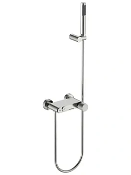 Смеситель Boheme 123-NB.4 для ванны/душа, настенный, с изливом, с ручным душем, никель браш