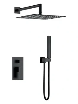 Душевая система Boheme 474-3-B встраиваемая, однозахватная, верхний/ручной душ, чёрный