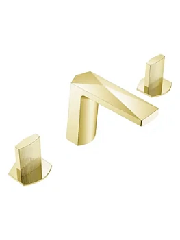 Смеситель Boheme для раковины, на 3 отверстия, двухзахватный, золото мат 150-MG-TOUCH