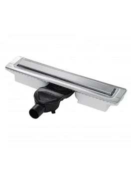 Душевой лоток BERGES 300, матовый хром, боковой выпуск S-сифон D50 H60, 090134