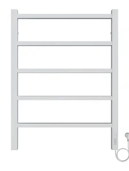 Полотенцесушитель электрический toHit 5 (500х700мм) 90Вт, нерж.сталь, кноп. панель, белый мат