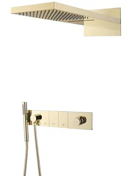 Душевая система Boheme 132-G встраиваемая, верхний/ручной душ, золото